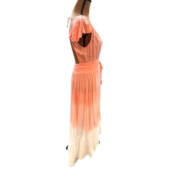 Tiare Hawaii Ombre Button Front Tiered High-Low Maxi Dress – Small - Picture 4 of 8
